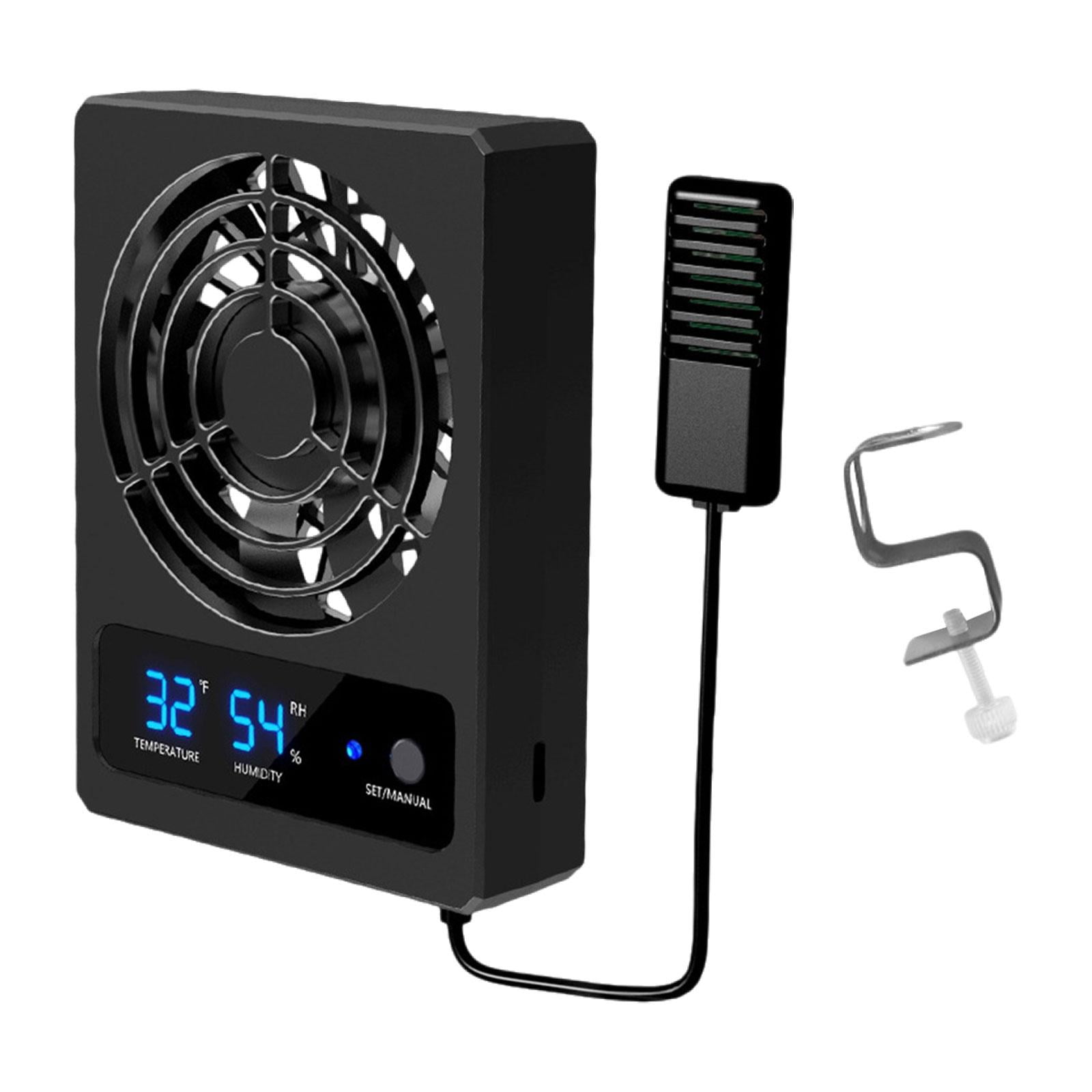 Reptile Ventilation Fan Dehumidifier Digital Display ABS Construction for Breeders Laboratory Terrarium