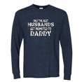 thumbnail image 2 of Wild Bobby, Best Husbands Gets Promoted to Daddy, Father's Day, Men Long Sleeve Shirt, Vintage Heather Navy, X-Large, 2 of 3