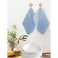 thumbnail image 2 of Blue Striped Kitchen Dish Towels for Drying Dishes Set of 4, Modern Minimalist Ombre Vertical Stripes Waffle Weave Microfiber Hand Tea Bathroom Towels Quick Dry & Absorbent Towel 12x12, 2 of 7