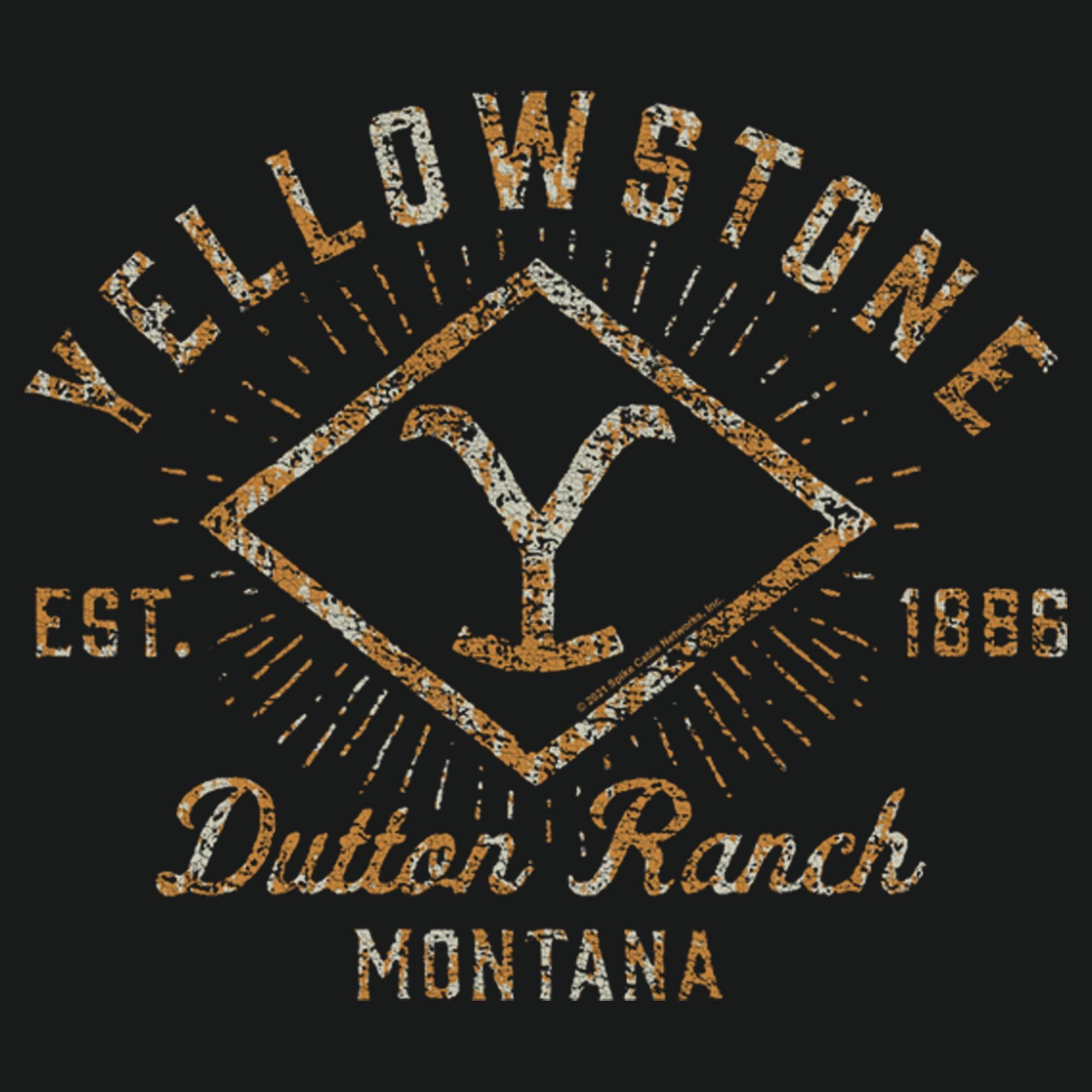 Men's Yellowstone Rusty Dutton Ranch Brand Logo Est 1886 Graphic