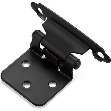 Ravinte 30 Pack 15 Pairs 1/2 inch Overlay Cabinet Hinges Matte Black Semi-Concealed Cupboard Hinges Face Mount Self-Closing Cabinet Hinges