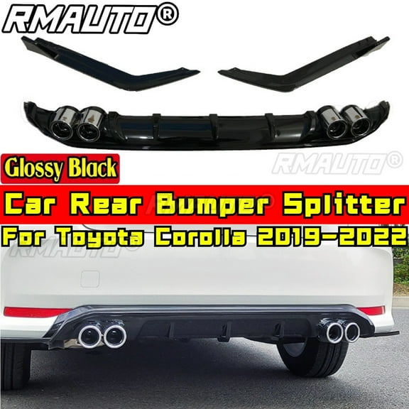 For Toyota Corolla 2019-2022 Body Kit Rear Bumper Splitter Carbon Fiber Look Sport Style Rear Bumper Spoiler Car Accessories