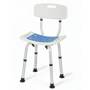 Naipo Adjustable Height Shower Chair with Backrest and EVA Padded, Bathtub Bench Seat Transfer for Disabled, Seniors & Elderly, Tool-Free Assembly