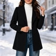thumbnail image 3 of Yotami Wool Blend Coats for Women Winter Casual Single Breasted Coats with Pocket, Lapel Mid-Length Overcoats Plus Size Outerwear XL, 3 of 3