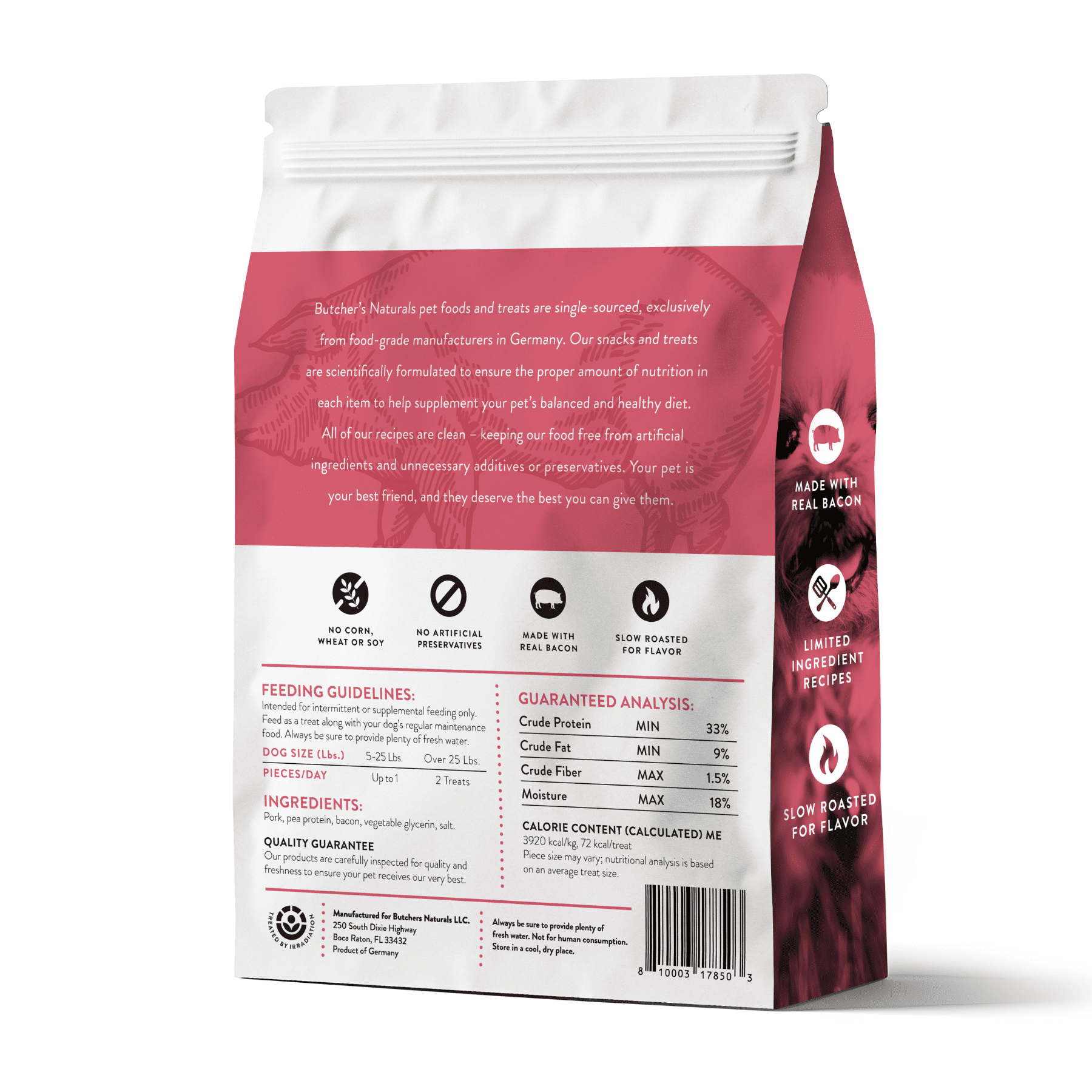 (5 pack) Butcher’s Naturals Pork Flavored Jerky Treats for Dogs, 16 oz
