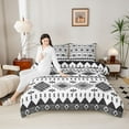 thumbnail image 4 of Homewish Triangle Rhombus Geometric Bedding Comforter Set,Vintage Bohemian Aztec Twin Comforter Sets,Gray White Bedding Set For Adults,Luxury Bedroom Decor Reversible,2pcs, 4 of 8