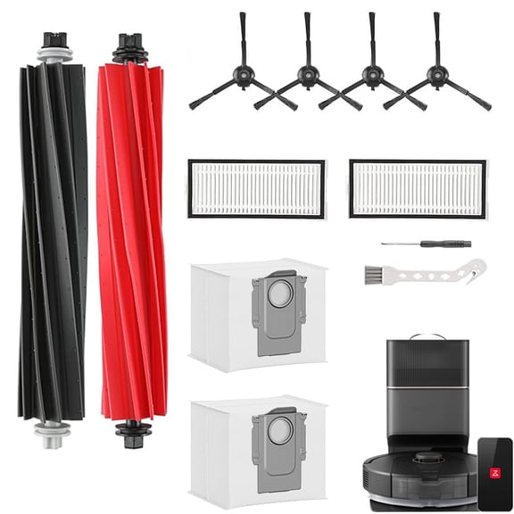 Q5 Pro  Accessories Replacement Parts Compatible with Roborock Q5 Max , Q5 Pro , Q8 Max , Q5 DuoRoller  Robot Vacuum Cleaners, Include Dual Roller Brush,4 Side Brush,2 Filters,2 Bags,2 Tools