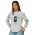 thumbnail image 3 of Christ is With Me Christian Faith Plus Size Long Sleeve Graphic Tee Shirt Brisco Brands 3X, 3 of 5
