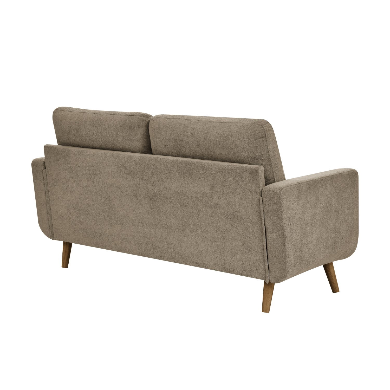 67.7" Mid-Century Modern Tufted Loveseat Sofa Upholstered 2 Seater Couch with Wooden Legs, Retro Contemporary Sofa for Living Room Lounge, Camel
