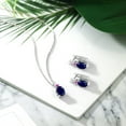 thumbnail image 4 of Gem Stone King 7.55 Ct Oval Blue Sapphire Pink Sapphire 925 Silver Pendant and Earrings Jewelry Set, 4 of 4