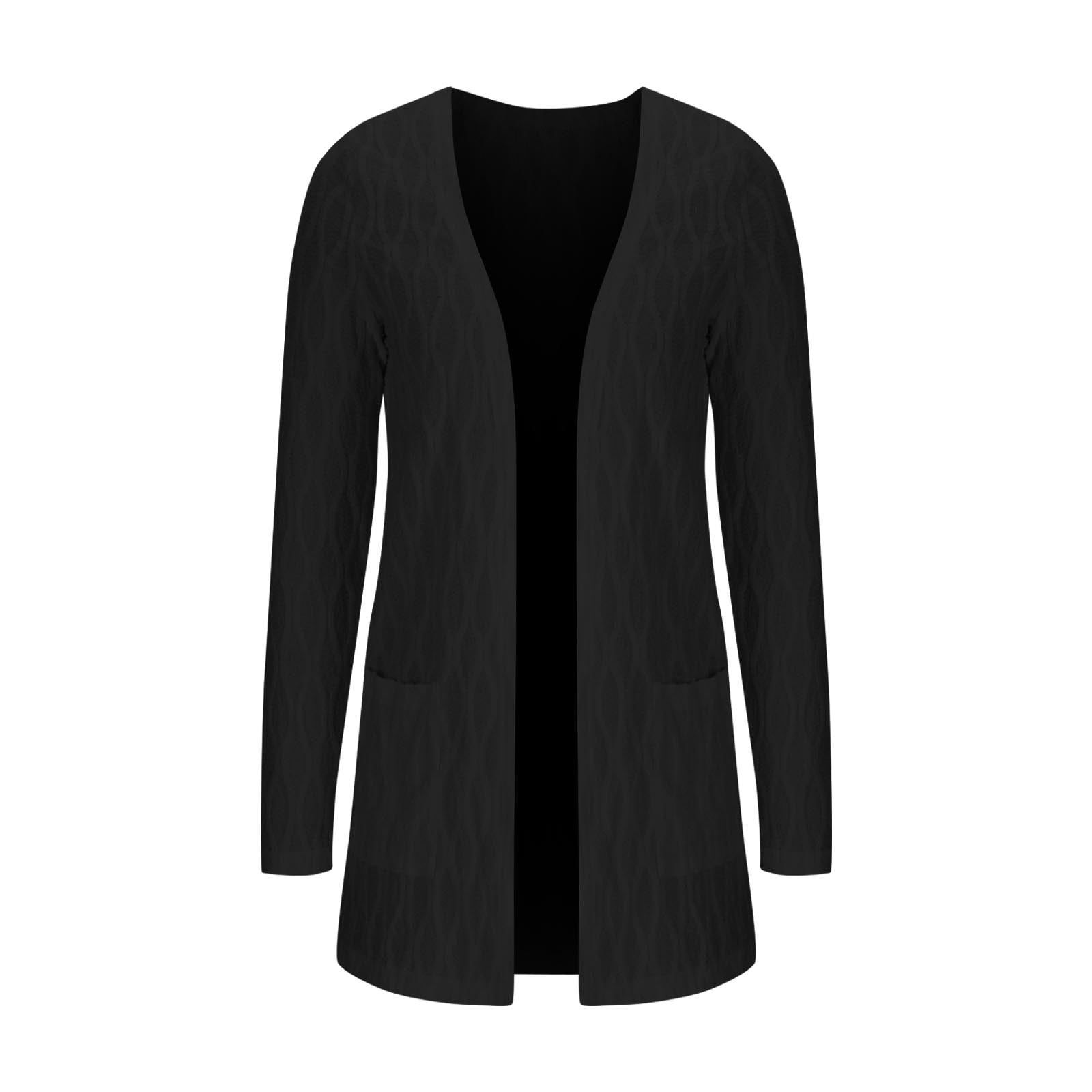 Jacquard Cardigans for Women Long Sleeve Open Fornt Knit Sweaters Solid Lightweight Jackets Casual Jackets with Pockets - image 5