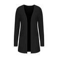 thumbnail image 5 of Htigea Clearance Women's Chunky Knit Open Front Sweater Long Sleeve Button Loose Short Cardigan Outerwear Coats with Pockets Clearance Sale Black,M, 5 of 6