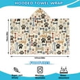 thumbnail image 2 of Paw Prints and Bones Hooded Bath Towel，50"x30" for Ages 3 To 12 Kids, Quick Dry Lightweight Soft Microfiber Hood Beach Towel Cover Up for Kids, 2 of 7