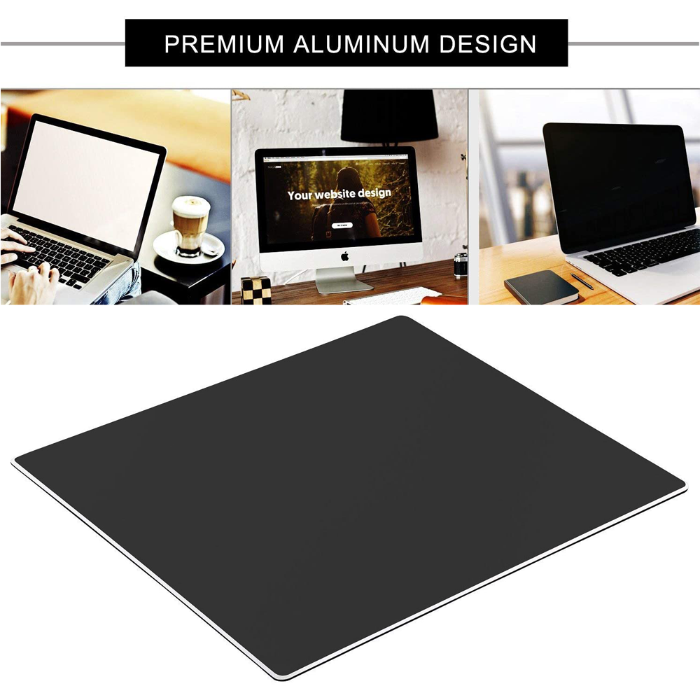 Aluminum Metal Mouse Pad Gaming Mouse Pad Aluminum Mouse Pad, Mouse Pad with A Smooth Precision Surface and Non-slip Rubber Base Black - image 3 of 8