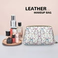 Cute Rabbit Colorful Flowers Large Travel Makeup Bag Pvc Leather