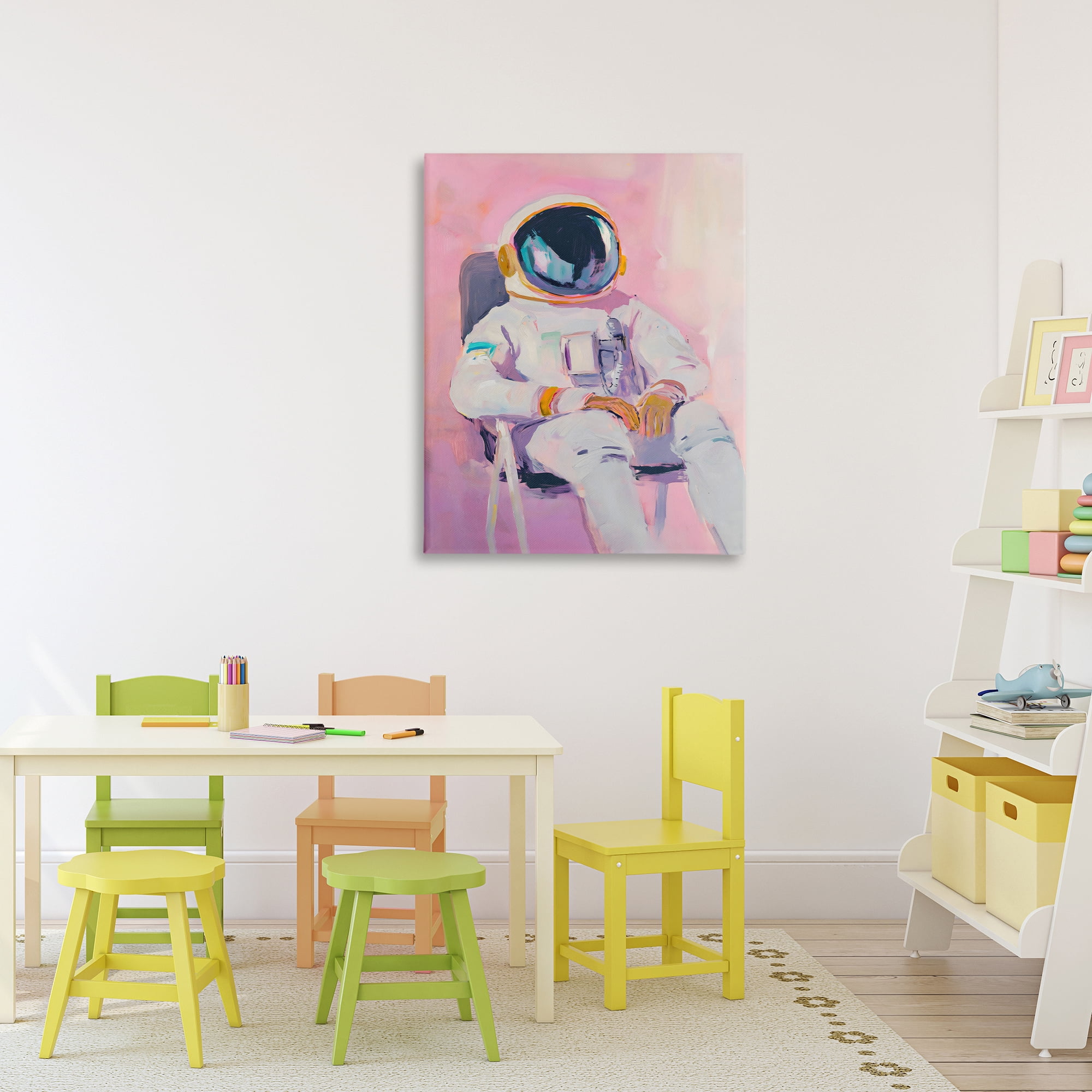 Stupell Industries Resting Astronaut on Chair Canvas Wall Art, design by The Prints Vibe