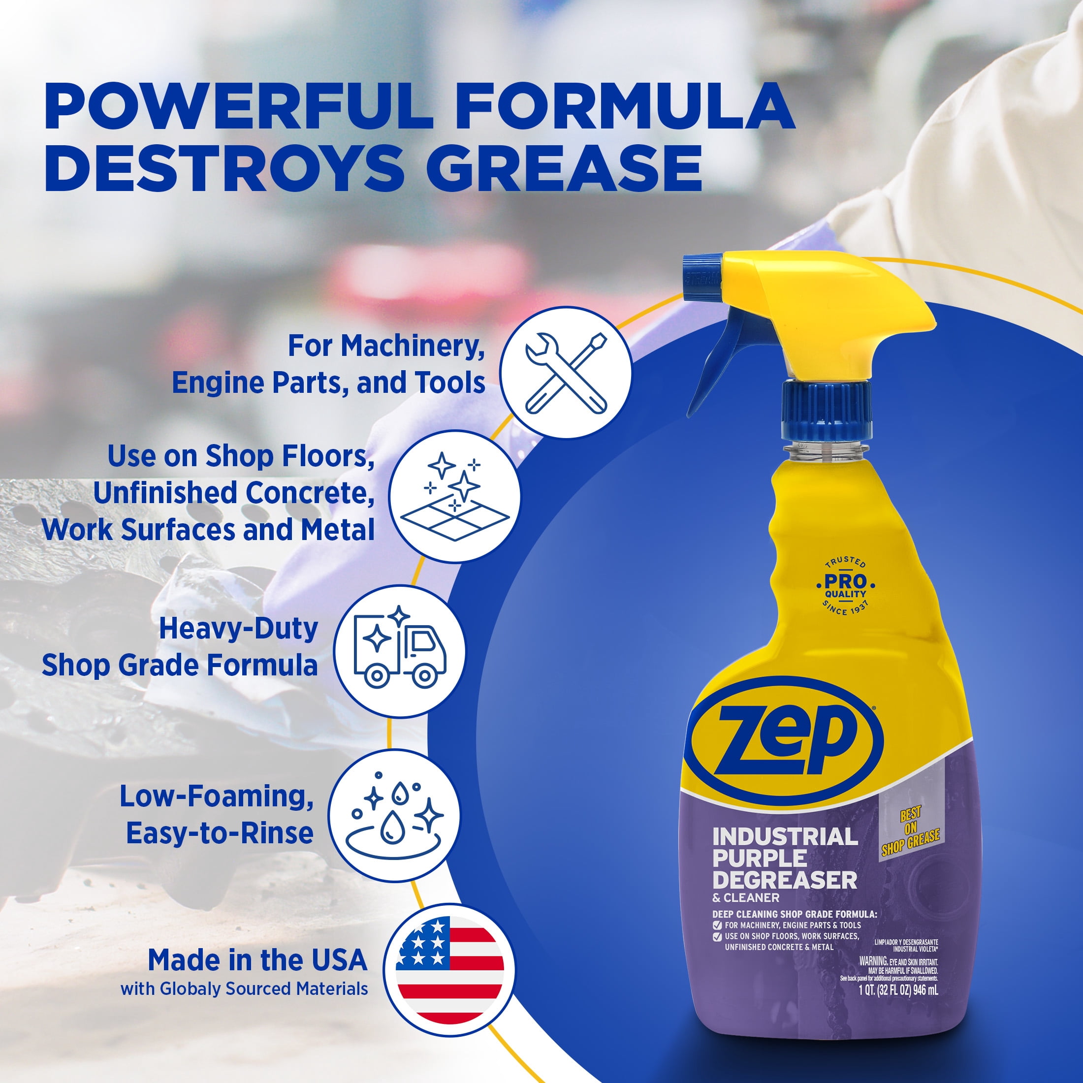 Zep Purple Degreaser Spray, 32 fluid oz