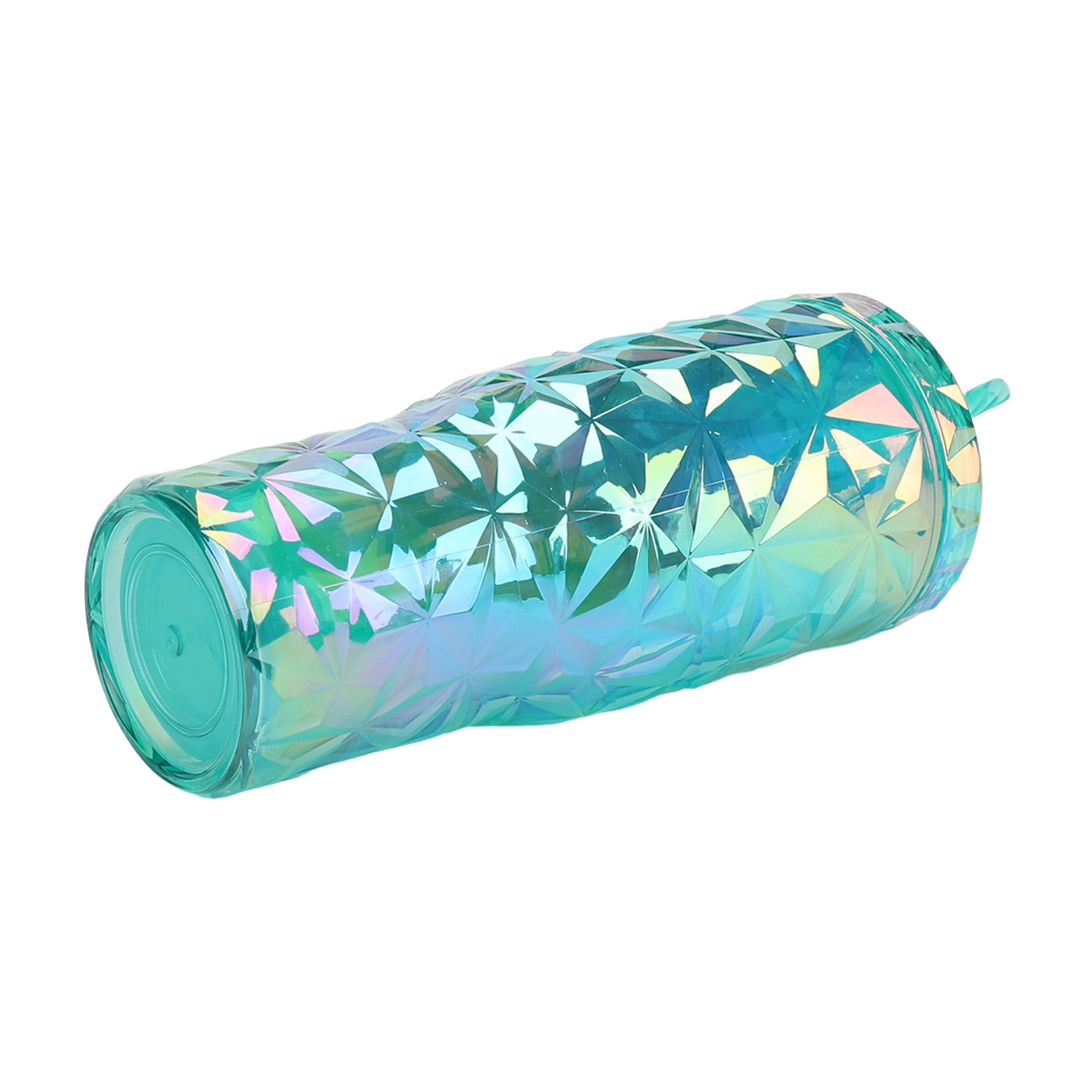 Mainstays 30-Ounce Plastic Prism Textured Tumbler with Handle, Green