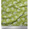 thumbnail image 1 of Soimoi Green Poly Georgette Fabric Leaves & Jasmine Floral Printed Craft Fabric by the Yard 52 Inch Wide, 1 of 3