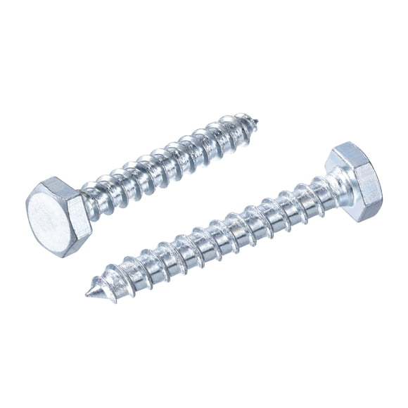 Unique Bargains M10 x 60mm Carbon Steel Zinc Plated Hex Lag Screws for Wood 10 Pack