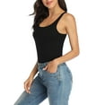 thumbnail image 4 of Charmo Cotton Basic Camisole for Womens Wider Straps Tank Tops with Shelf Bra, 2-packs, 4 of 7
