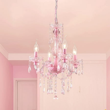 Crystals Chandeliers Modern Mini Chandelier Baby Pink Pendant Lighting Flush Mount Ceiling Light With Acrylic Fixtures For Girls Room Canada - Pale Pink Glass Ceiling Light