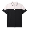 thumbnail image 7 of VgaVtl Polo Mens Shirts Short Sleeve Big and Tall Summer Shirts for Men Workout Button Black Solid Patchwork Shirts, 7 of 7