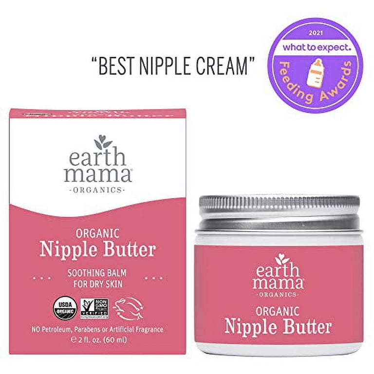  Organic Nipple Butter Breastfeeding Cream by Mother To Mother   Lanolin-Free, Safe for Nursing & Dry Skin, Non-GMO Project Verified, 2 FL  oz, White, 2 Ounce : Baby