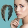 thumbnail image 2 of Unique Bargains 1 Pc Flower Pattern Lace Headband 5.91"x4.33" Gold Tone, 2 of 6