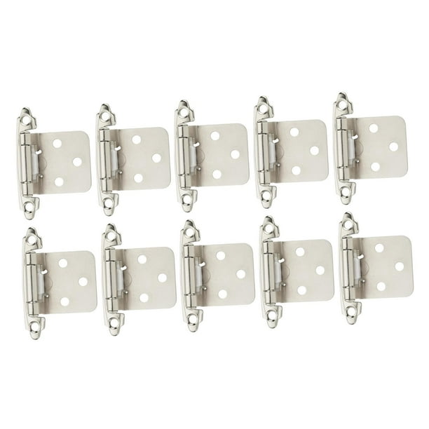 10 piezas de bisagras de puerta de gabinete, accesorio para RV, reemplazo semioculto, fácil instalación, bisagra de cierre automático, herrajes para Plata