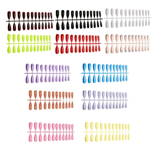 1 Set False Nails Wear-resistant Fashionable Classic Trend Different Colors Exquisite Appearance Distinctive Accessories SM17-2249 Yellow