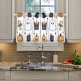 thumbnail image 2 of Yayeee Kitchen Curtains Tier Pair Light Filtering 27"x24" Rod Pocket Short Cafe Window Panel, Halloween Ghost, 2 of 7