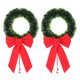 thumbnail image 1 of Ounissouiy 2 pack/lote navideña festiva con apariencia realista decoración de Artificial para el hogar Kits de decoración para fiestas Verde con campana, 1 of 6