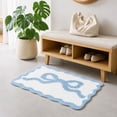 thumbnail image 6 of Naittoop Christmas Day Bow Rug 16x24in Blue Fluffy Area Rug Non Slip Plush Bedroom Carpet Cute Blue Bow Inspired Door Mat for Romantic Home Decor Beside Bed Vanity Entryway or Gift for Her, 6 of 7