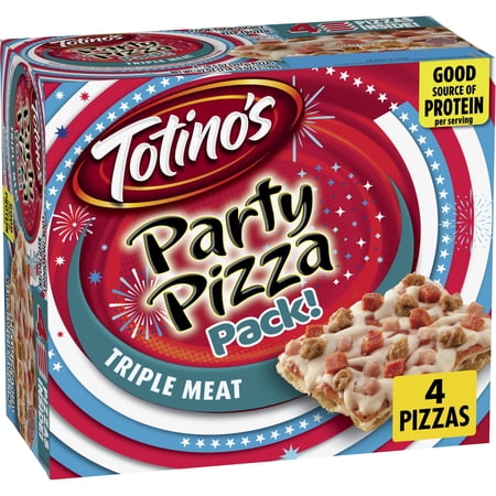 Totino's Party Pizza Pack, Triple Meat, Frozen Pizza, Frozen Snacks, 4 Count, 42 oz