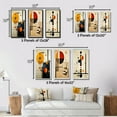 thumbnail image 4 of Designart "Mid-Century Bliss Retro Journey I" Minimalism Framed Wall Art Set Of 3 - Gold Abstract Minimalism Frame Gallery Set For Office Decor, 4 of 6