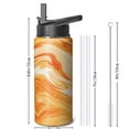 thumbnail image 4 of 18oz Insulated Water Bottle with Straw & Cleaning Brush, Wide Mouth Stainless Steel Flask, Liquid & Marble Print, 4 of 5