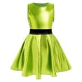 thumbnail image 2 of LYHaoo Girls Sleeveless Dress For Toddler Dance Performance Shiny Metallic Flare Party Dress,Girls Lace Dresses Sizes 140 Green, 2 of 6