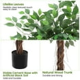 thumbnail image 7 of Accreate Artificial Ficus Tree,Tall Fake Ficus Silk Tree with Natural Wood Trunk in Plastic Nursery Pot for Indoor Outdoor House Living Room Office Garden Decor, 7 of 7
