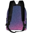 thumbnail image 3 of Lsque Violet Glitter Pattern Backpack – School Travel Canvas Daypack with Ergonomic Padded Straps, Multiple Compartments & Leather Handle, 3 of 5