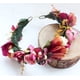 thumbnail image 3 of Halo de flores Corona floral Corona de flores Guirnalda de flores Diadema Corona para el cabello Guirnalda para el cabello Tocado floral Boho con cinta Fiesta de bodas Festival Rojo, 3 of 5