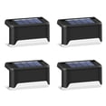 thumbnail image 1 of Paquete de 4 luces solares para terraza de escalera 3000K Lámparas de valla interior al aire libre Sensor LED Recargable Plástico Hogar Jardín Camino Negro Kearding HA009192-01B, 1 of 6