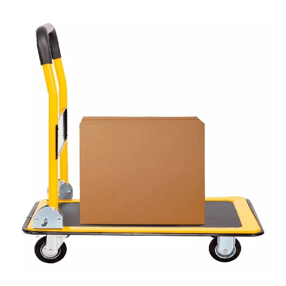 Carrito Plegable De Carga Plataforma Diablito Patín De Acero amarillo