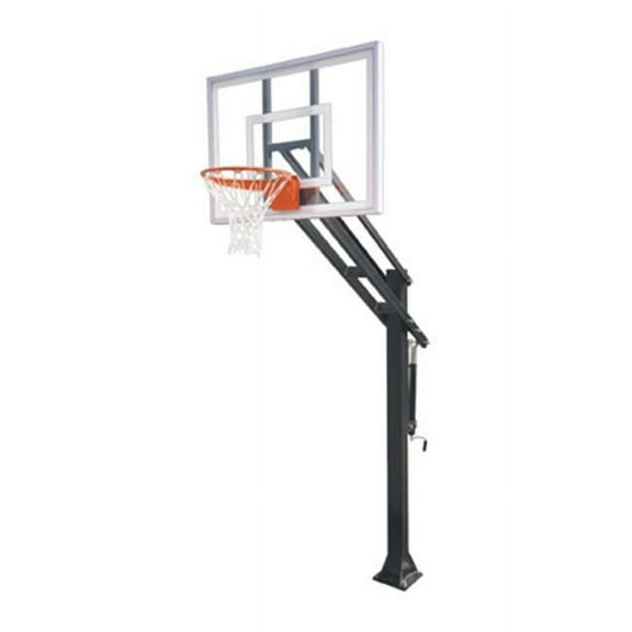 Force III Steel-Acrylic In Ground Adjustable Basketball System, Black