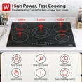thumbnail image 3 of IsEasy 35.43" Electric Stove Top, 5 Burners, 8600W 220V Countertop Plate with Plug, 3 of 10