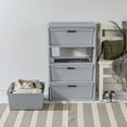 thumbnail image 5 of Sterilite Wide 4 Drawer Cross-Weave Tower, Stylish Pattern, Removable Plastic Bins, Easy to Assemble, Light Gray, 5 of 14