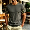 thumbnail image 5 of Qiyinn Men's Line Casual T-shirt For Summer Men Top, 5 of 6