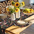 thumbnail image 4 of Watercolor Flowers Round 15 Inch Placemats Set of 4, Farmhouse Floral Vintage Black HeatResistant Non Slip Place Mats for Dining Table, Wipeable Braided Kitchen Table Mats for Housewarming, 4 of 9