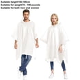 thumbnail image 3 of WWV Waterproof Adult Rain Ponchos Waterproof Thickened Cloak Raincoat Portable Adult Poncho for Outdoor Hiking Cycling Non Disposable Reusable White, 3 of 8
