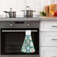 thumbnail image 4 of Yayeee Kitchen Hanging Hand Towels Set of 2 with Loop Bathroom Absorbent Tie Towel, Green Geometric Flowers, 4 of 7